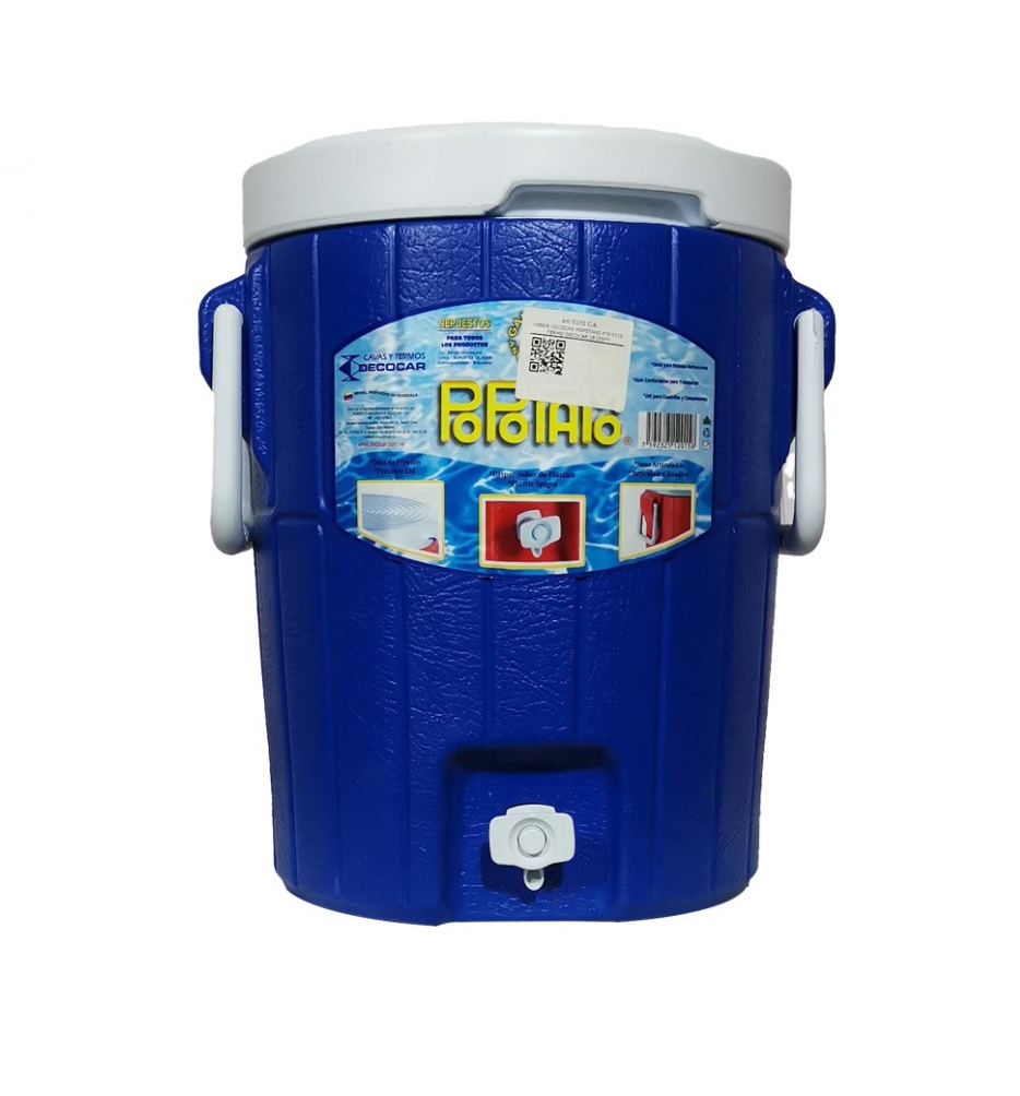TERMO POPOTAMO PARA AGUA DE 15 LTS 40 CM X 35 CM COLOR AZUL MARCA DECOCAR