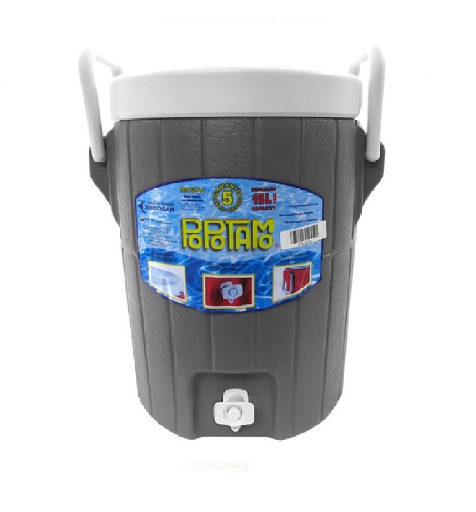 TERMO POPOTAMO PARA AGUA DE 15 LTS 40 CM X 35 CM COLOR GRIS REF. PTE-TE15 / 120158 / 0616006 DECOCAR
