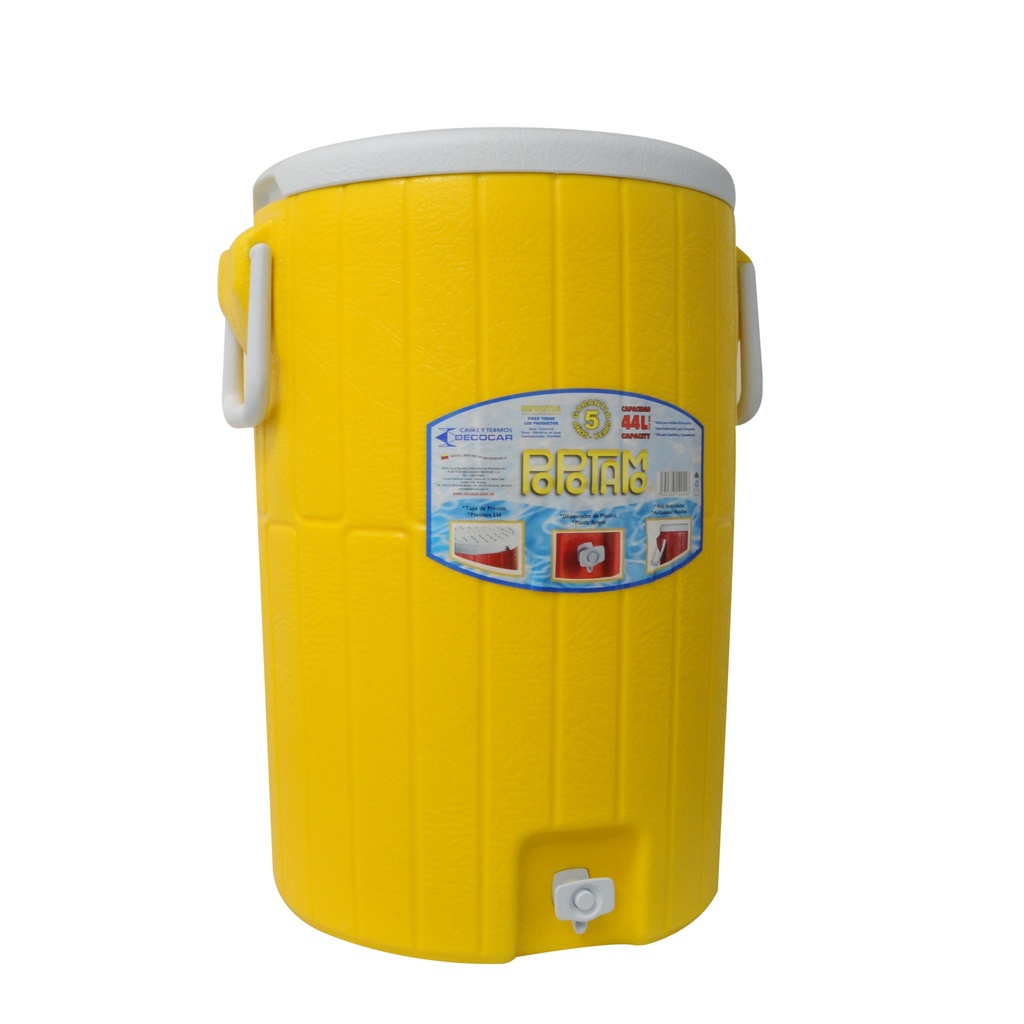 TERMO POPOTAMO PARA AGUA DE 44 LTS 58.5 CM X 44 CM COLOR AMARILLO MARCA DECOCAR