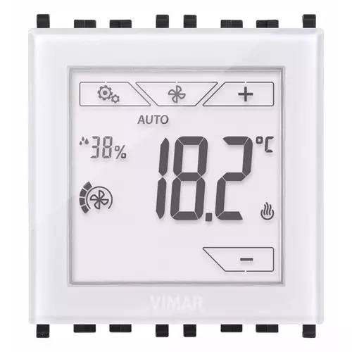 TERMOSTATO TACTIL DOMOTICO 2 MODULOS COLOR BLANCO REF. 02951.B MARCA VIMAR