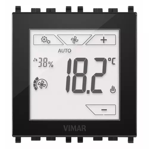 TERMOSTATO TACTIL DOMOTICO 2 MODULOS COLOR NEGRO REF. 02951 MARCA VIMAR