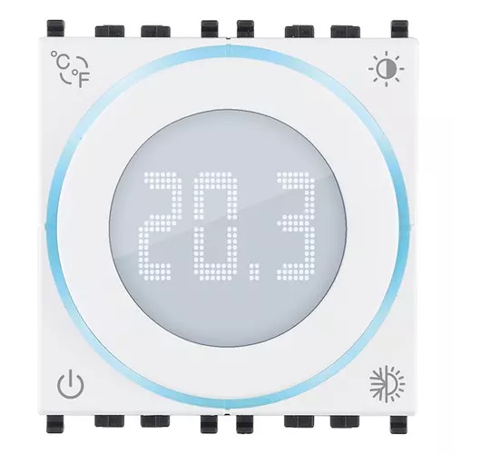 TERMOSTATO ROTATORIO IOT CONECTADO 2 MODULOS COLOR BLANCO REF. 02973.B MARCA VIMAR