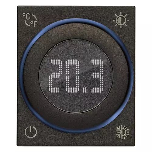 TERMOSTATO ROTATORIO IOT CONECTADO 2 MODULOS COLOR NEGRO REF. 30810.G MARCA VIMAR