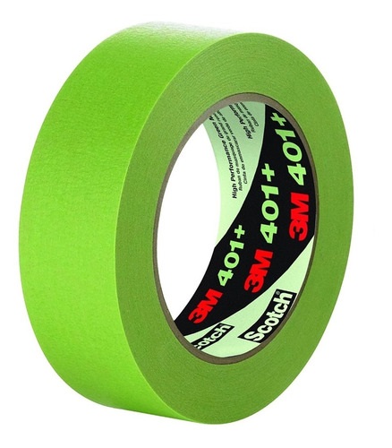 TIRRO O CINTA DE ENMASCARAR DE 3/4" X 55 MTS VERDE MASKING TAPE 401+ REF. 401+ ALTO DESEMPEÑO 3M