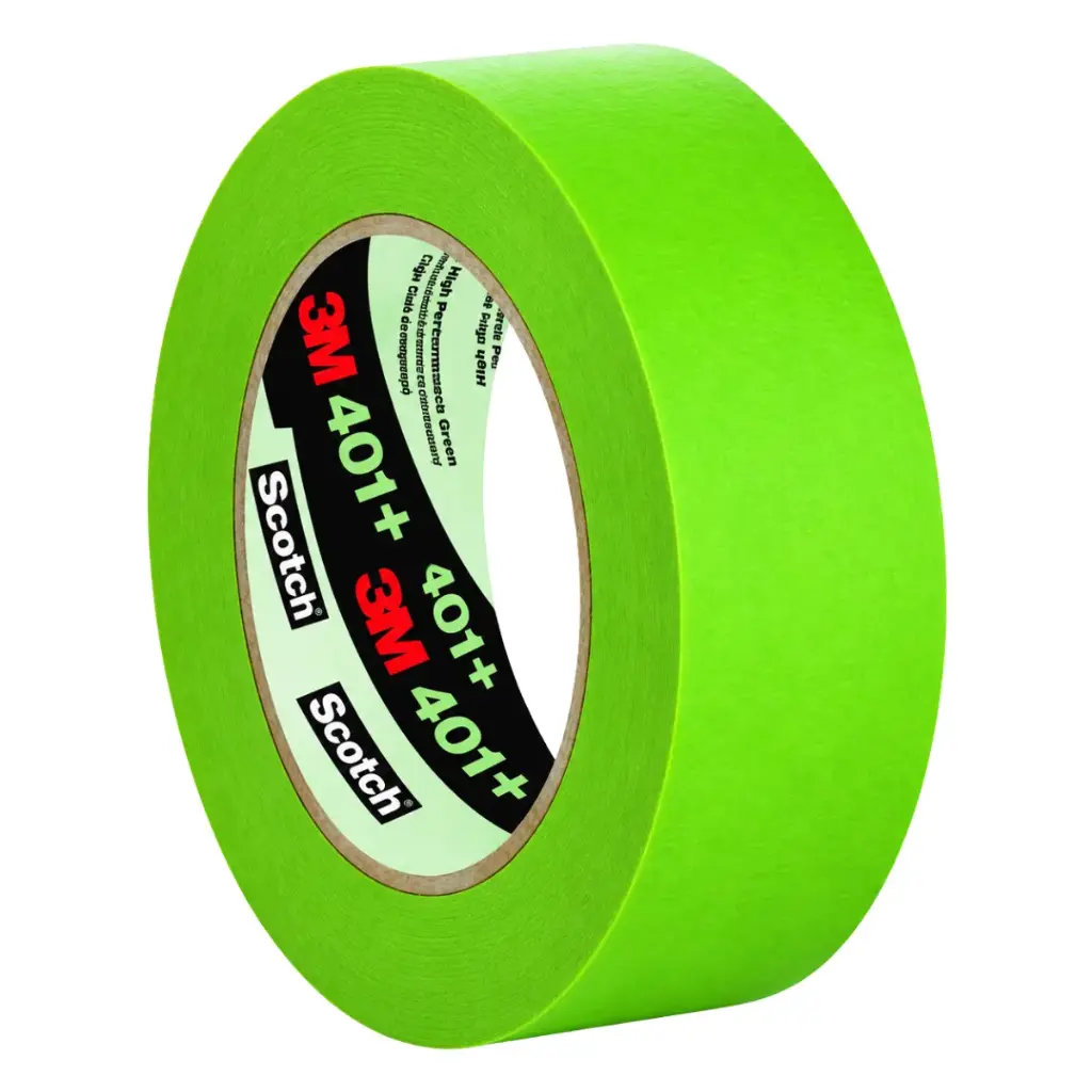TIRRO O CINTA DE ENMASCARAR DE 3/4" X 55 MTS VERDE MASKING TAPE 401+ REF. 401+ ALTO DESEMPEÑO 3M
