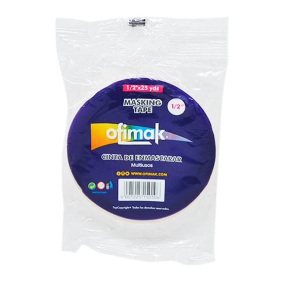TIRRO O CINTA DE ENMASCARAR DE 1 1/2" X 23 MTS (BULTO 48 PZAS) REF. OK108 MARCA OFIMAK