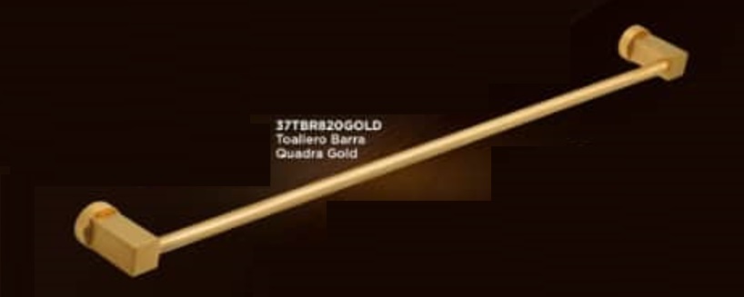 TOALLERO DE BARRA GOLD / DORADO DECORATIVO SERIE QUADRA REF. 37TBR820GOLD MARCA FP
