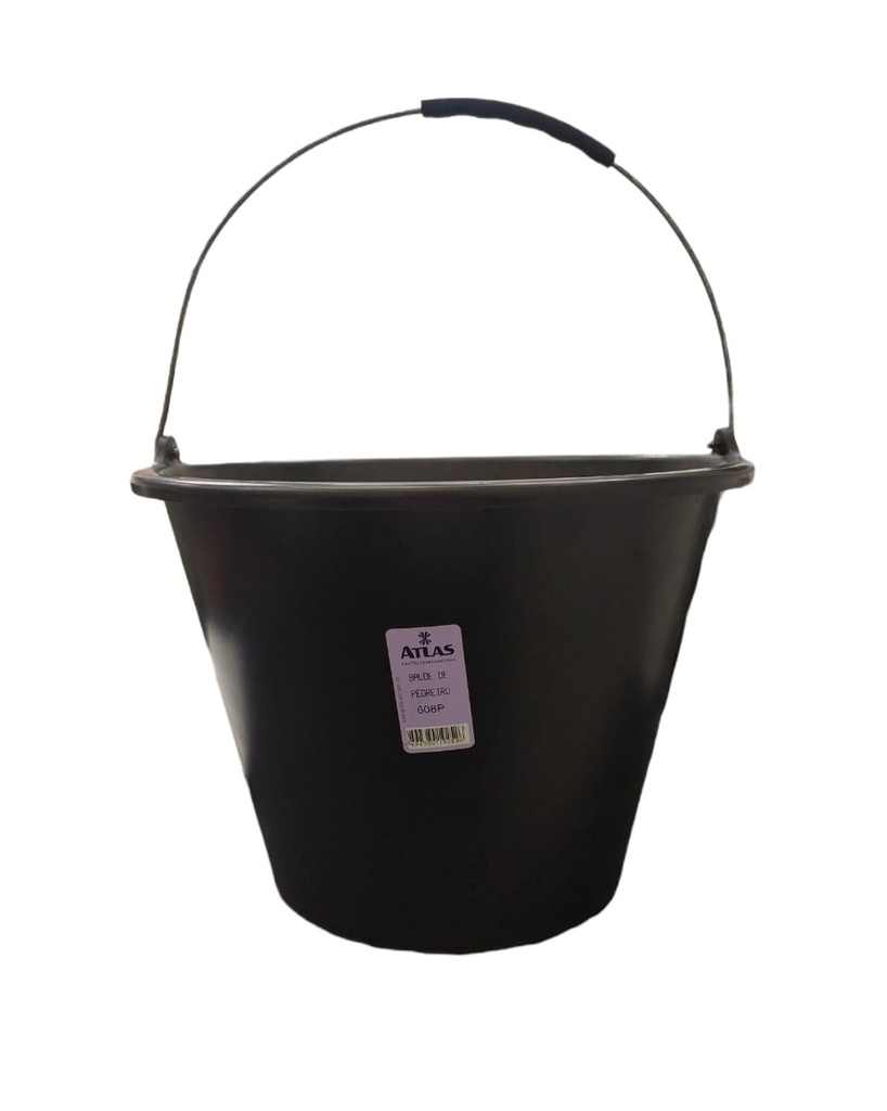 TOBO PARA ALBAÑIL PLASTICO NEGRO TRABAJO LIVIANO REF. BPN / 608P MARCA ATLAS