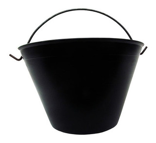 TOBO PARA ALBAÑIL PLASTICO NEGRO CON ASA METAL ( 6MM) REF. 0116-C12 MARCA CEBRA