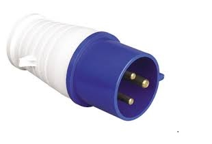 TOMA INDUSTRIAL MACHO 2P + T 220 - 250V 32A IP44 MOD. AM-023 REF. 10141 MARCA ANDELI