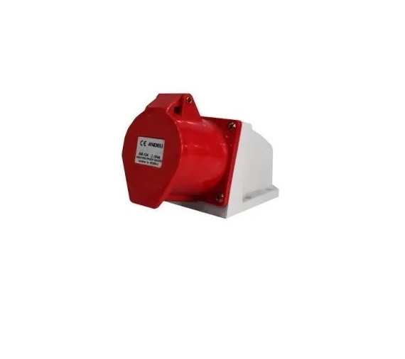 TOMA INDUSTRIAL HEMBRA 3 P + T 380 - 415 V 32A IP44 SUPERF. MOD. AM-124 REF.CON10147 MARCA ANDELI
