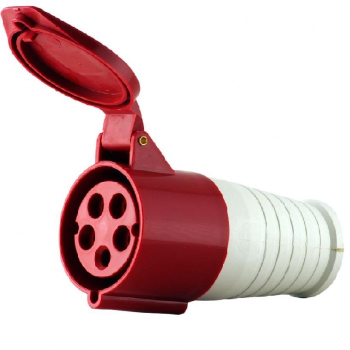 TOMA INDUSTRIAL HEMBRA 3 P + T 380 - 415 V 32 A IP44 AEREA MOD. AM-224 REF.CON10152 MARCA ANDELI