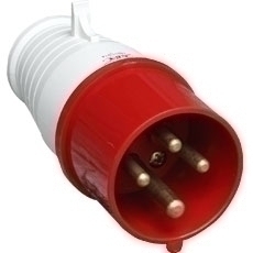 TOMA / MACHO INDUS AEREO T/ SECON DE 3 P 32 AMP EN 380 - 415 VAC IP44 MOD. 024 REF.15032 MARCA EBCHQ