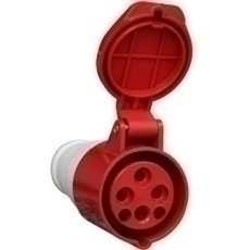 TOMA / HEMBRA INDUS AEREO T/ SECON DE 3 P 32 AMP EN 380 - 415 VAC IP44 REF. 15033 MARCA EBCHQ