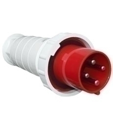 TOMA / MACHO INDUS AEREO T/ SECON DE 3 P 63 AMP EN 380 - 415 VAC IP44 MOD. 034 REF.15063 MARCA EBCHQ