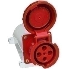 TOMA / HEMBRA INDUS P/ SOBREPONER T/ SECON DE 3 P 63 AMP EN 380 - 415 VAC IP44 REF.15064 MARCA EBCHQ