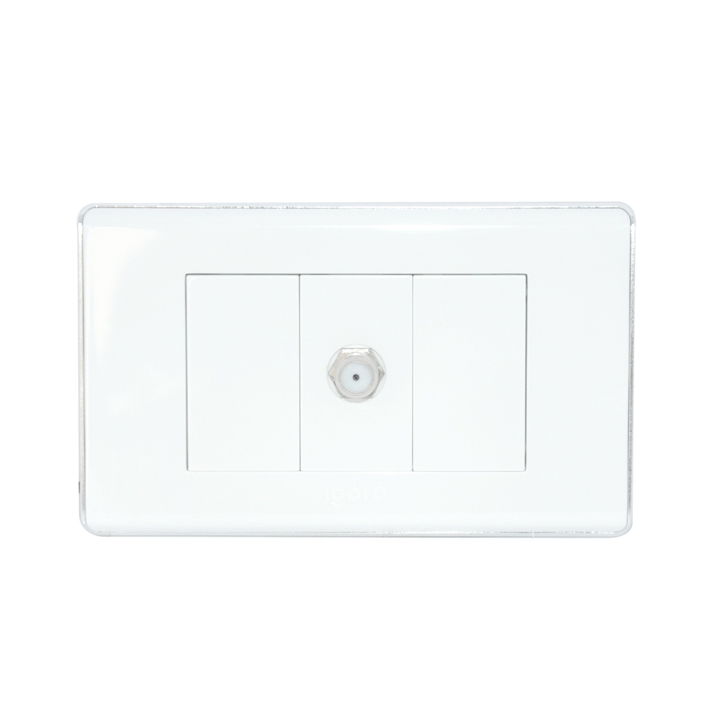 TOMA PARA TV. COLOR BLANCO/METAL REF. A6071S MARCA IGOTO