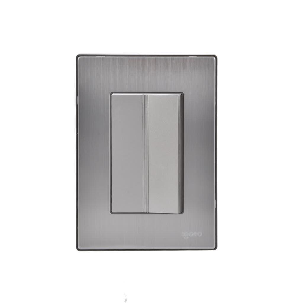 INTERRUPTOR SENCILLO SERIE INOX COLOR PLATA REF. I512 MARCA IGOTO