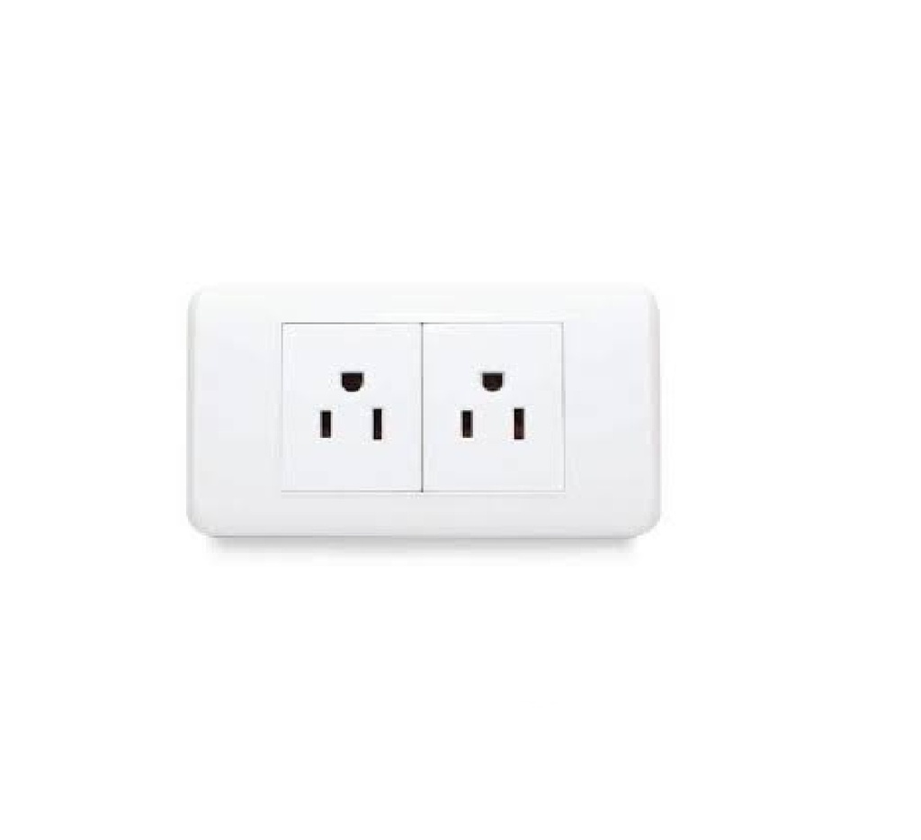 TOMA CORRIENTE DOBLE POLARIZADO BLANCO REF. 4900012 MARCA ILEC