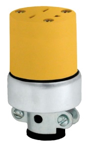 TOMA CHINO BIPOLAR C/TIERRA 2 POLOS 15 AMP 125 V METAL-VINIL AMARILLO REF. KOB-131 MARCA KOBY