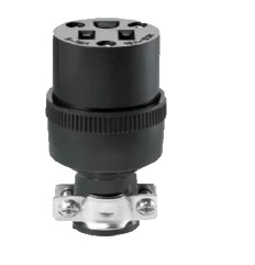 TOMA AEREA C/ABRAZADERA C/TIERRA 2 POLOS 15 AMP 125 V CAUCHO NEGRO REF. KOB-222 MARCA KOBY