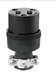 TOMA AEREA C/ABRAZADERA S/TIERRA 2 POLOS 15 AMP 125 V CAUCHO NEGRO REF. KOB-224 MARCA KOBY