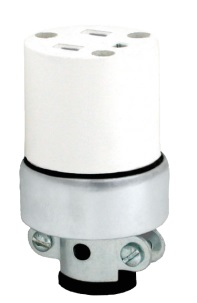 TOMA BIPOLAR C/TIERRA 2 POLOS 15 AMP 125 V VINIL BLANCO REF. KOB-051W MARCA KOBY