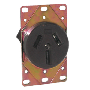 TOMA INDUSTRIAL P/EMBUTIR MEDIA VUELTA 3 POLOS 50 AMP 125 - 250 V BAKELITA NEGRO REF. KOB-081 KOBY