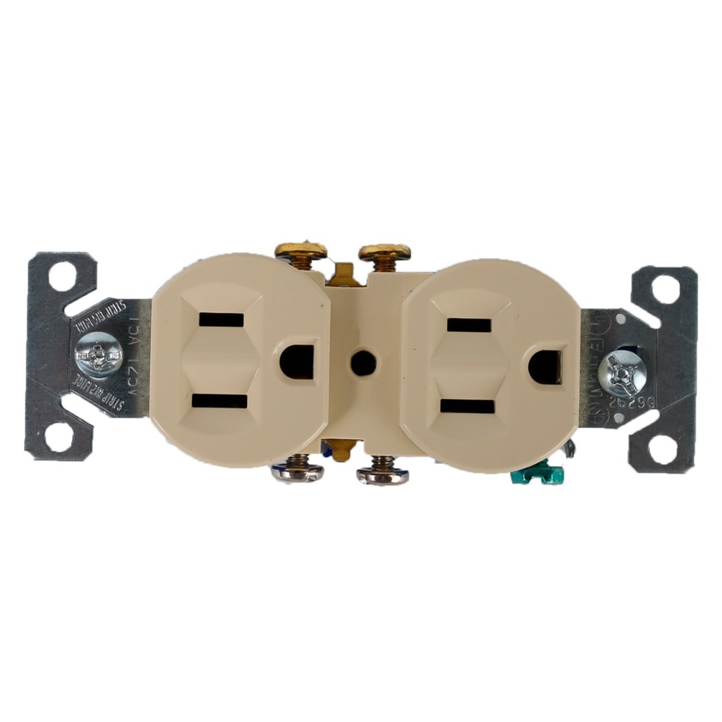 TOMA CORRIENTE DOBLE SENCILLO PARA EMPOTARR REF. SBG-U03-1 MARCA PICKENS