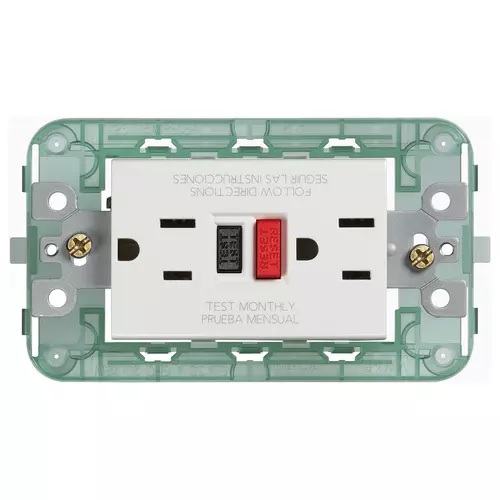 TOMA CORRIENTE DOBLE ( TACO ) 2P + TIERRA USA 15A 125V NEVE UP O PLANA REF. 00296 MARCA VIMAR
