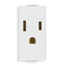 TOMA CORRIENTE ( TACO ) 2 POLOS + TIERRA 15 A 120V SERIE NEVE REF. 09245 MARCA VIMAR