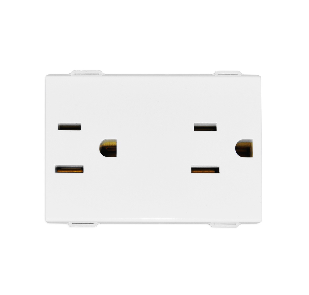 TOMA CORRIENTE DOBLE ( TACO ) 2P + TIERRA USA 15A 127V SERIE NEVE REF-09246 MARCA VIMAR
