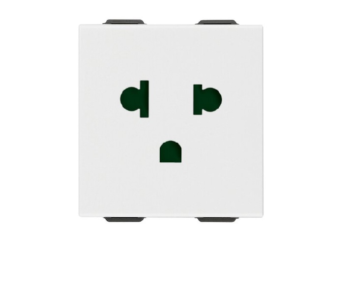 TOMA CORRIENTE SENCILLO ( TACO ) 2P + TIERRA USA+EU 16A 250V SERIE NEVE REF-09248 MARCA VIMAR