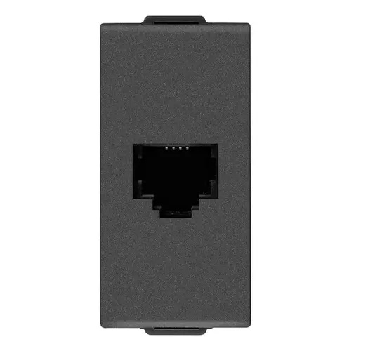 TOMA DE CONECTOR RJ11 / 6 POSICIONES 4 CONTACTOS CARBON MATT SERIE NEVE UP REF. 09320.CM VIMAR