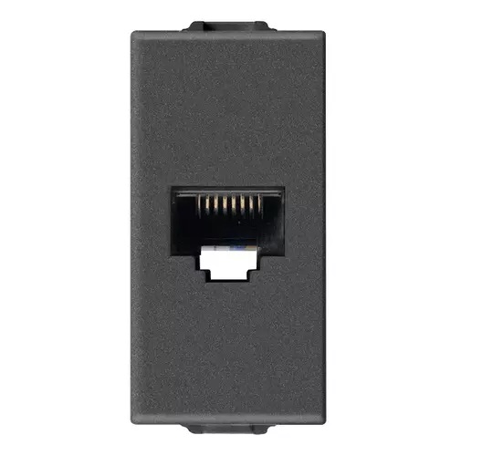 TOMA DE CONECTOR RJ45 NETSAFE CAT 5E UTP 8 CONTACTOS ( TACO ) NEVE UP CARBON REF. 09338.9.CM VIMAR