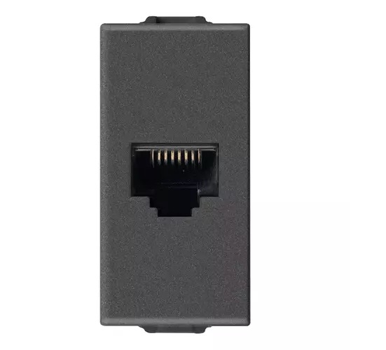TOMA DE CONECTOR RJ45 NETSAFE CAT 6E UTP 8 CONTACTOS CARBON MATT SERIE NEVE REF. 09339.6.CM VIMAR