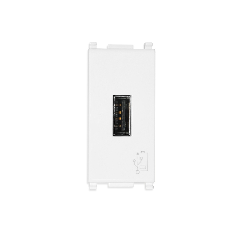 TOMA USB A UNIDAD ( TACO ) DE ALIMENTACION 5V 1.5 A 1MOD SERIE PLANA COLOR BLANCO REF-14292 VIMAR