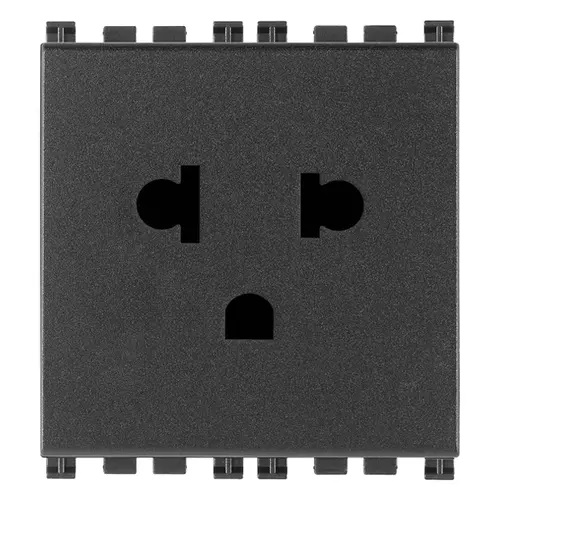 TOMA CORRIENTE SENCILLO ( TACO ) 2P + TIERRA USA+EU 16A 250V GRIS SERIE ARKE REF. 19248 MARCA VIMAR
