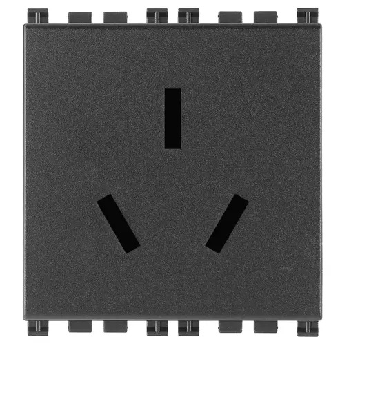 TOMA CORRIENTE 2P + T 20A 120-250V (220V)( TACO)( PATA GALLINA ) ARKE GRIS REF.19254 MARCA VIMAR