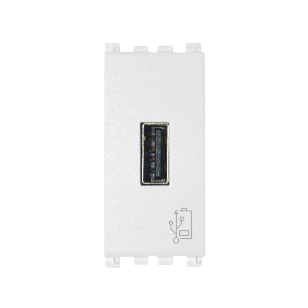 TOMA USB A UNIDAD ( TACO ) DE ALIMENTACION 5V 1.5 A 1MOD SERIE ARKE COLOR BLANCO REF-19292.B VIMAR