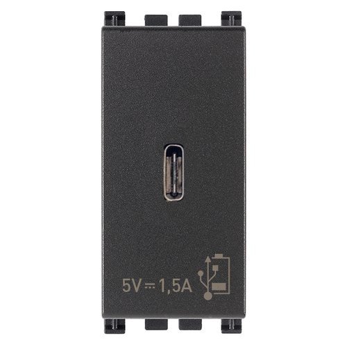 TOMA USB C ( TACO ) DE ALIMENTACION 5V 2.4 A 1 MODULO SERIE ARKE COLOR GRIS REF.19292.C VIMAR