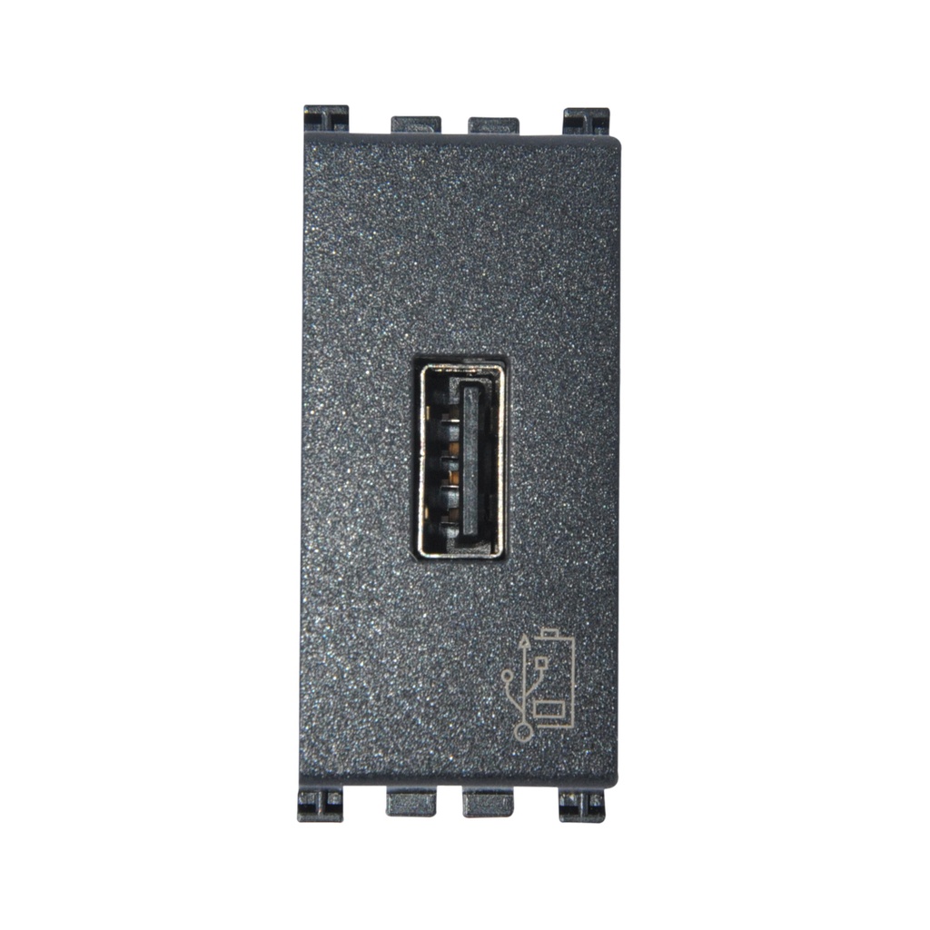 TOMA USB A UNIDAD ( TACO ) DE ALIMENTACION 5V 1.5 A 1MOD SERIE ARKE COLOR GRIS REF-19292 MARCA VIMAR