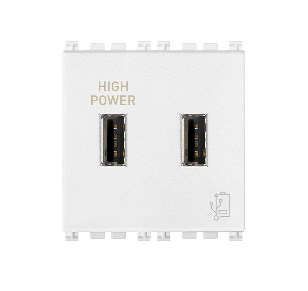 TOMA USB DOBLE ( TACO ) DE ALIMENTACION 5V 1.5 A 2 MOD SERIE ARKE COLOR BLANCO REF-19295.B VIMAR