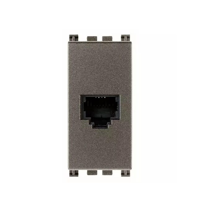 TOMA DE CONECTOR RJ11 ( TACO ) / 6 POSICIONES 4 CONTACTOS SERIE ARKE COLOR METAL REF. 19320.M VIMAR