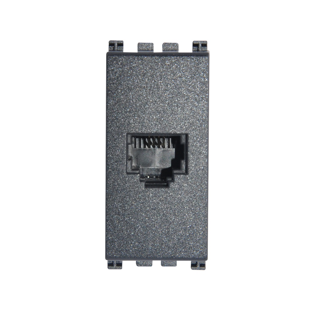 TOMA DE CONECTOR RJ11 ( TACO ) / 6 POSICIONES 4 CONTACTOS SERIE ARKE COLOR GRIS REF. 19320 VIMAR