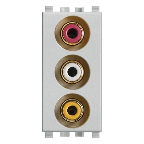 TOMA DE 3 ENTRADAS RCA ( TACO ) COLOR NEXT EIKON REF. 20335.N MARCA VIMAR