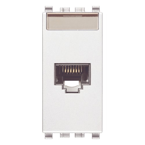 TOMA DE CONECTOR RJ45 NETSAFE CATEGORIA 6E UTP 8 CONTACTO BLANCO EIKON REF.20339.6.B MARCA VIMAR