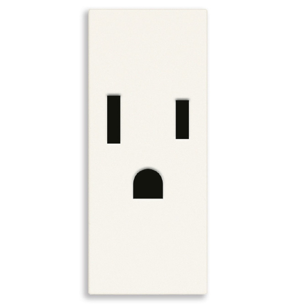 TOMACORRIENTE SENCILLO (TACO) SICURY 2P + T USA 15A 127V BLANCO SERIE LINEA REF. 30242.B MARCA VIMAR