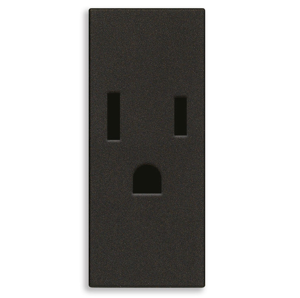 TOMACORRIENTE SENCILLO (TACO) SICURY 2P + T USA 15A 127V NEGRO SERIE LINEA REF. 30242.G MARCA VIMAR