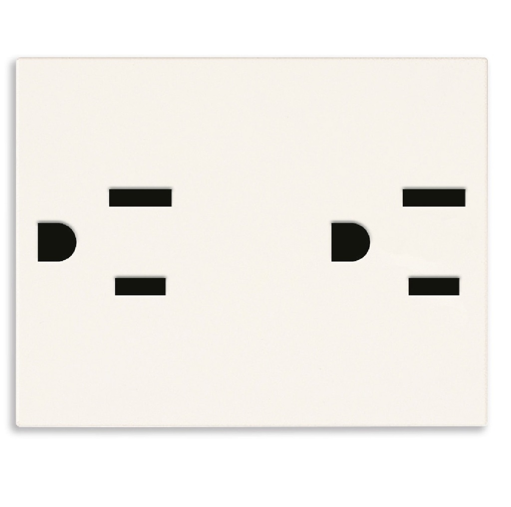 TOMACORRIENTE DOBLE (TACO) SICURY 2P + T USA 15A 127V BLANCO SERIE LINEA REF. 30243.B MARCA VIMAR
